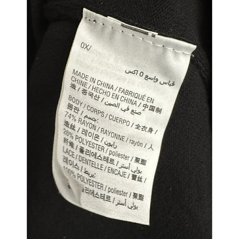 Alfani Womens Size 0X Open‎ Front Lace-Cuff Cardigan Black - Picture 7 of 8